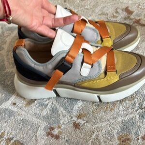 Chloe woman Sneakers with Yellow, Orange, and Brown Accents